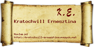 Kratochvill Ernesztina névjegykártya